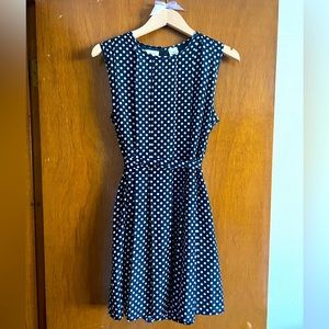 Kerch Navy Blue Polka Dot Dress